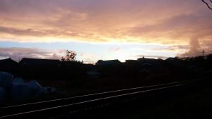 山陰本線と夕映え　その１