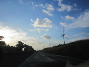 帰路の飛行機雲